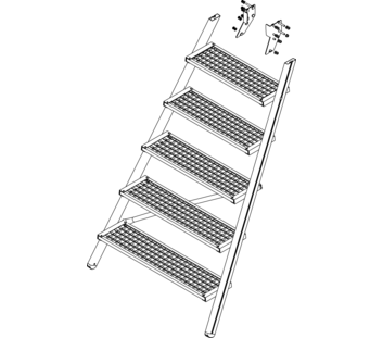 Zeichnung: Aufstieg einer Podesttreppe, Vorderseite | © MUNK GmbH