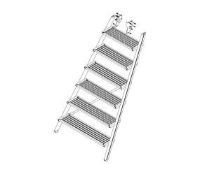 Drawing: Ascent of a platform staircase, front side | © MUNK GmbH