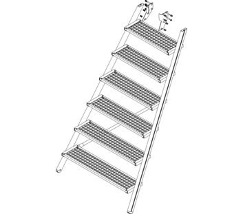 Drawing: Ascent of a platform staircase, front side | © MUNK GmbH
