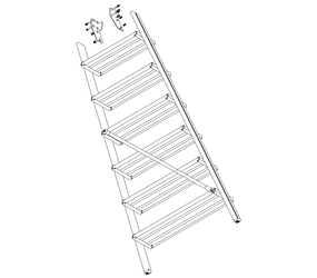 Zeichnung: Aufstieg einer Podesttreppe, Rückseite | © MUNK GmbH