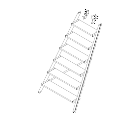 Zeichnung: Aufstieg einer Podesttreppe, Vorderseite | © MUNK GmbH