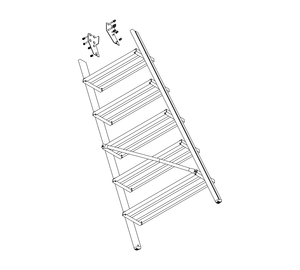 Drawing: Ascent of a platform staircase, rear side | © MUNK GmbH