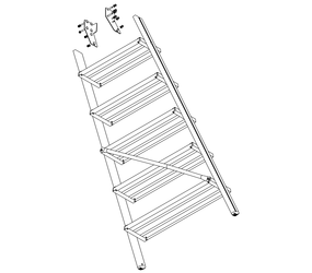 Drawing: Ascent of a platform staircase, rear side | © MUNK GmbH