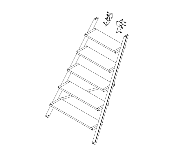 Drawing: Ascent of a platform staircase, front side | © MUNK GmbH