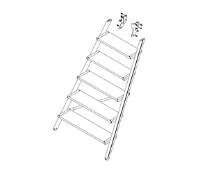Drawing: Ascent of a platform staircase, front side | © MUNK GmbH