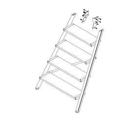 Zeichnung: Aufstieg einer Podesttreppe, Vorderseite | © MUNK GmbH
