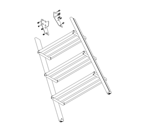 Drawing: Ascent of a platform staircase, rear side | © MUNK GmbH