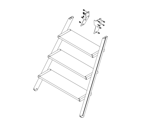 Drawing: Ascent of a platform staircase, front side | © MUNK GmbH