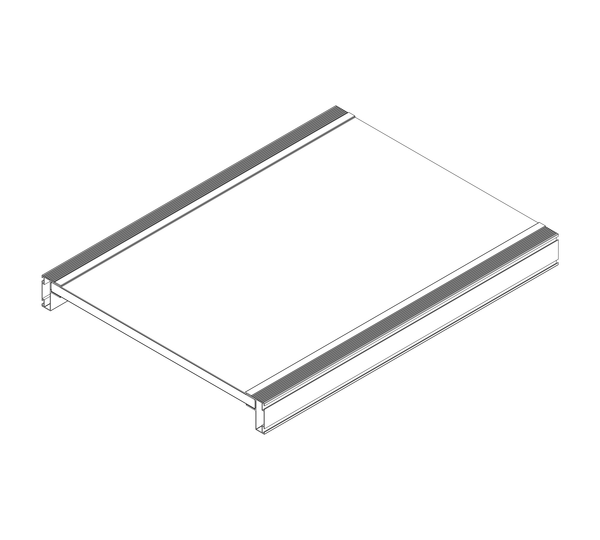 Drawing: Platform of a staircase with a landing, side view | © MUNK GmbH