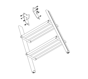 Drawing: Ascent of a platform staircase, rear side | © MUNK GmbH