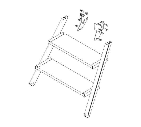 Drawing: Ascent of a platform staircase, front side | © MUNK GmbH