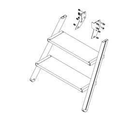 Illustration : montée d'un escalier à plate-forme, face avant | © MUNK GmbH
