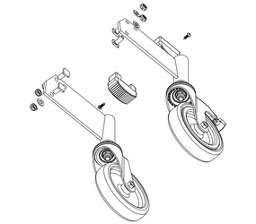 Drawing: Set of rollers for a platform staircase, side view | © MUNK GmbH