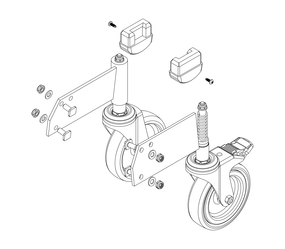 Drawing: Set of rollers for a platform staircase, front view | © MUNK GmbH