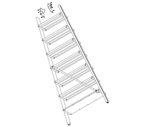 Drawing: Ascent of a platform staircase, rear side | © MUNK GmbH