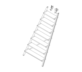 Drawing: Ascent of a platform staircase, front side | © MUNK GmbH