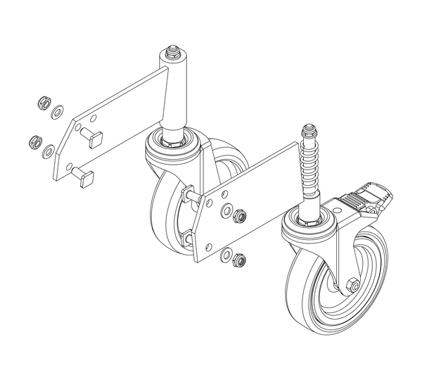 Drawing: Set of rollers for a platform staircase, front view | © MUNK GmbH