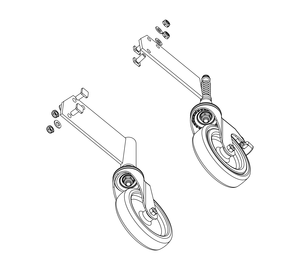 Drawing: Set of rollers for a platform staircase, side view | © MUNK GmbH