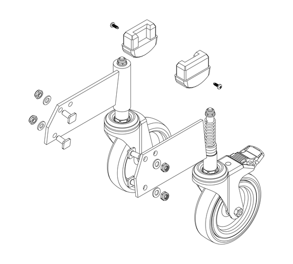 Drawing: Set of rollers for a platform staircase, front view | © MUNK GmbH