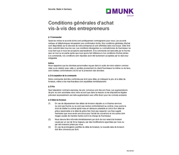 Conditions gén. de vente Günzburger Steigtechnik | © MUNK GmbH