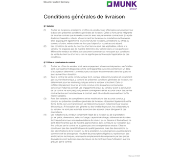 Conditions gén. livraison Günzburger Steigtechnik | © MUNK GmbH