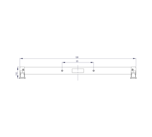 Traverse nivello 1,20 m, entraxe des trous 325 mm, hauteur des montants 85 mm, dimensions incluses | © MUNK GmbH