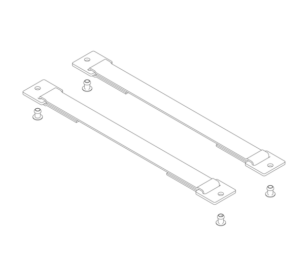 Webbing with mounting plates Length 296 mm 1 set = 2 pieces, incl. rivets | © MUNK GmbH