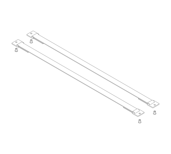 Webbing with mounting plates, length 660 mm, 1 set = 2 pieces, including rivets | © MUNK GmbH