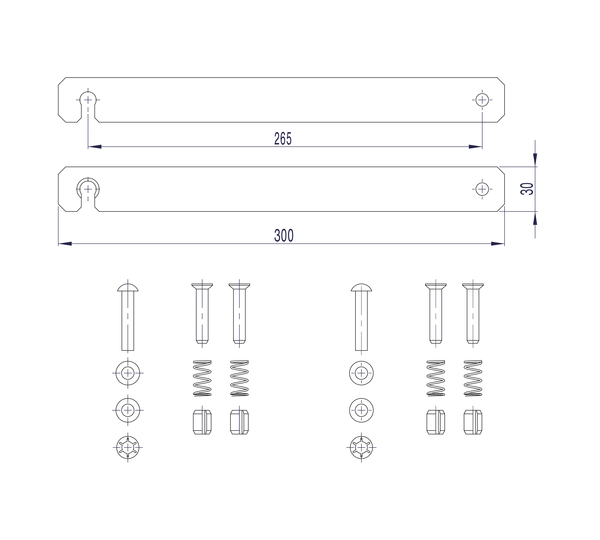 Strichzeichnung: Starre Verbindung (Ersatzteil 800129) | © MUNK GmbH