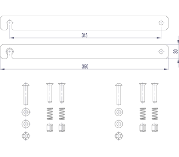 Strichzeichnung: Starre Verbindung (Ersatzteil 800130) | © MUNK GmbH