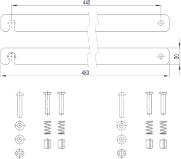 Strichzeichnung: Starre Verbindung (Ersatzteil 800133) | © MUNK GmbH