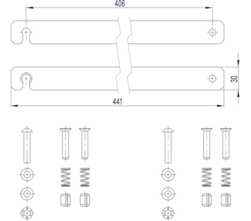 Strichzeichnung: Starre Verbindung (Ersatzteil 800132) | © MUNK GmbH
