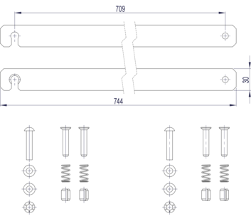 Line drawing: Rigid connection (spare part 800135) | © MUNK GmbH