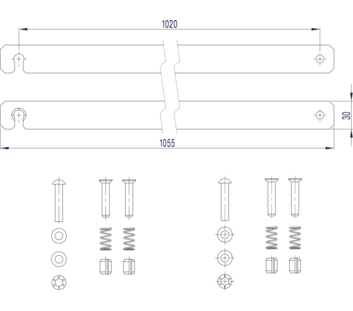 Dessin au trait : jonction rigide (pièce de rechange 800141) | © MUNK GmbH