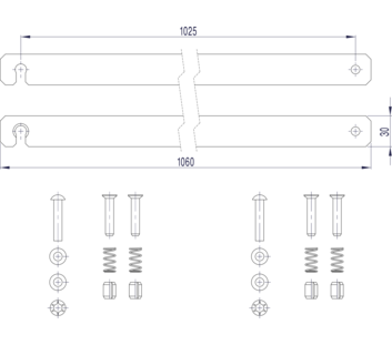 Strichzeichnung: Starre Verbindung (Ersatzteil 800142) | © MUNK GmbH