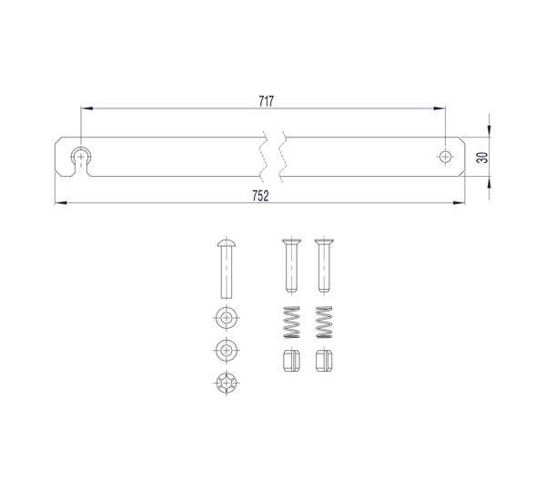 Strichzeichnung: Starre Verbindung (Ersatzteil 800148) | © MUNK GmbH