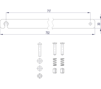 Strichzeichnung: Starre Verbindung (Ersatzteil 800148) | © MUNK GmbH