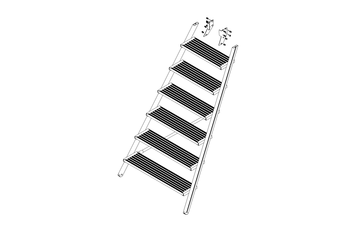 Zeichnung: Aufstieg einer Podesttreppe, Vorderseite | © MUNK GmbH