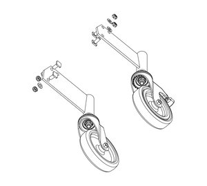 Zeichnung: Rollensatz einer Podesttreppe, Seitlich | © MUNK GmbH