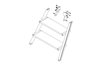 Zeichnung: Aufstieg einer Podesttreppe, Vorderseite | © MUNK GmbH