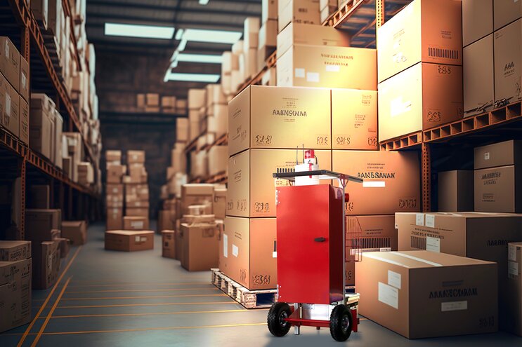 SafeCaddy® "Mobile fire alarm system" in warehouse | © MUNK GmbH