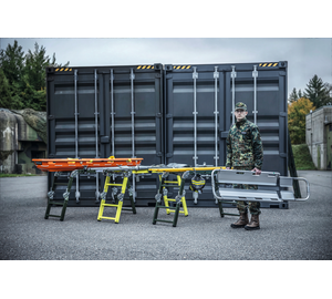 Rescue stretcher storage Coating in RAL 6031 variants | © MUNK GmbH