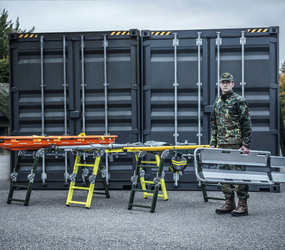 Rescue stretcher storage Coating in RAL 6031 variants | © MUNK GmbH