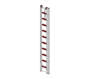 Seilzugleiter 2-teilig EN 1147 2x10 Sprossen ohne Stützen eingeschoben | © MUNK GmbH