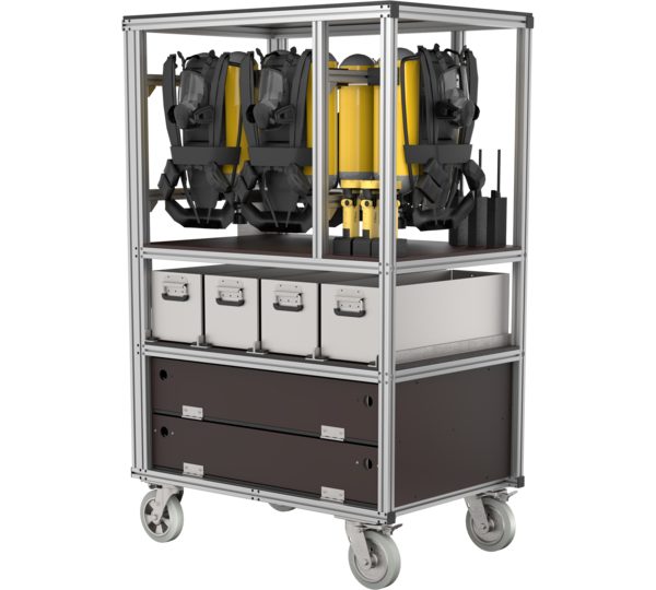 Rollcontainer Atemschutz Doppelflaschengeräte | © MUNK GmbH