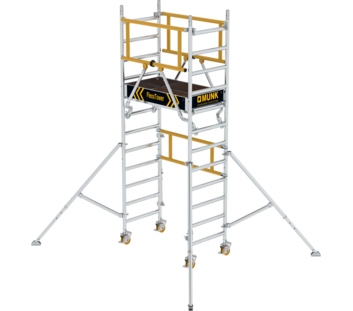 FlexxTower Ein-Personen-Gerüst mit Vorlaufendem Geländer | © MUNK GmbH