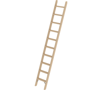 Step straight ladder wood w/o stabiliser, 10 steps | © MUNK GmbH