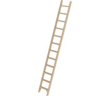 Step straight ladder wood w/o stabiliser, 12 steps | © MUNK GmbH