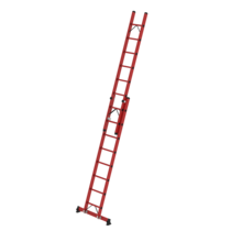 Sprossen-Schiebeleiter 2-teilig GFK mit nivello® Traverse 2x8 Sprossen | © MUNK GmbH