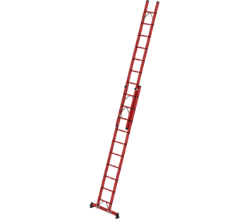 Sprossen-Schiebeleiter 2-teilig GFK mit nivello® Traverse 2x10 Sprossen | © MUNK GmbH